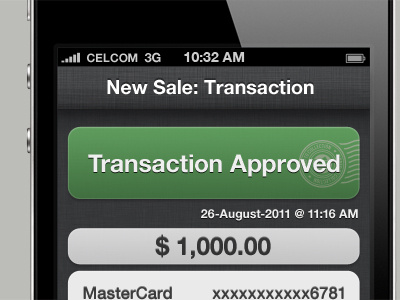 Transaction Approved app design interface ios iphone pattern ui