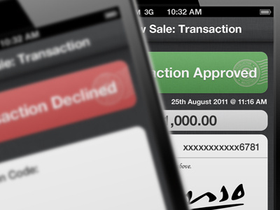 Transaction Approved and Declined app design interface ios iphone linen pattern ui
