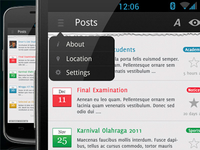 Main Screen android application design interface ui