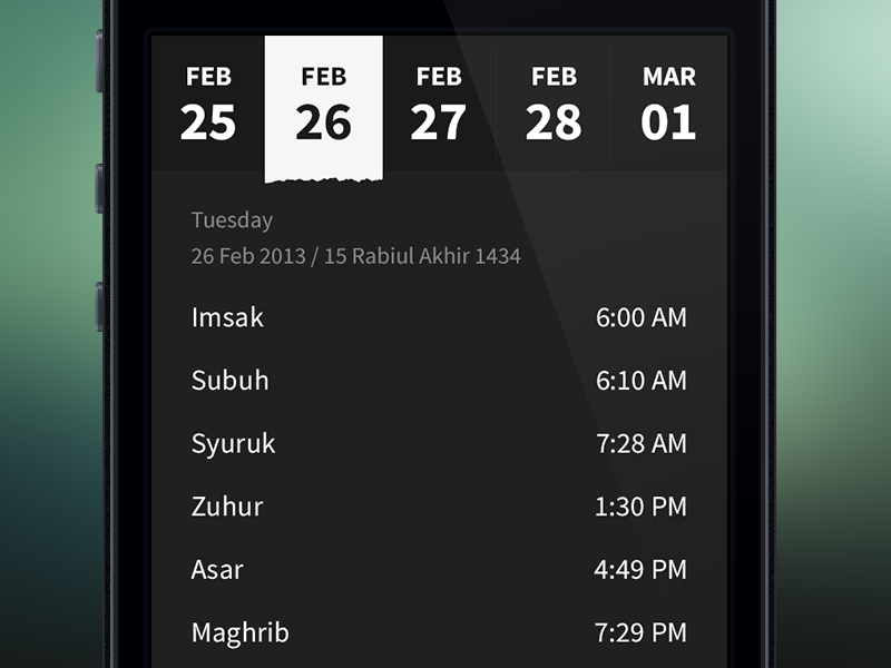 Date Picker by Syahmi Ismail on Dribbble