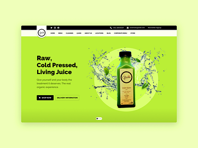 Project Redo #8 - geniejuicery.com clean design drink juice landing simple ui website
