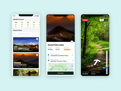 Project Redo #13 - HYKR App clean concept guide hike hikers hiking simple ui ux