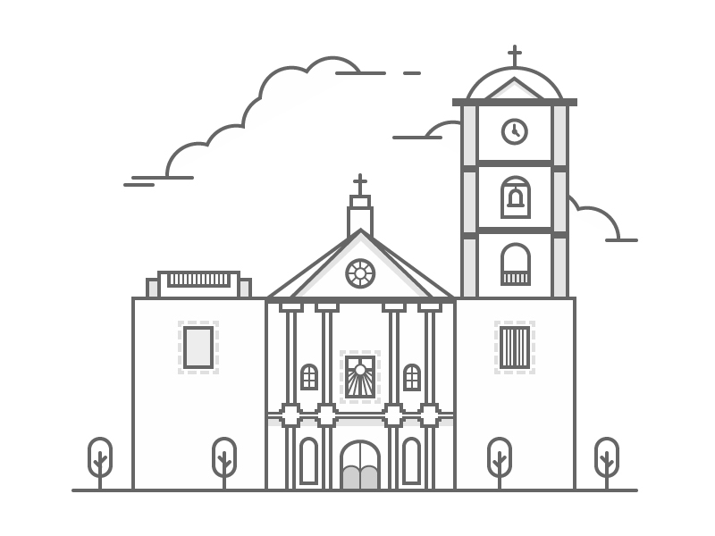 Medieval Church Drawing