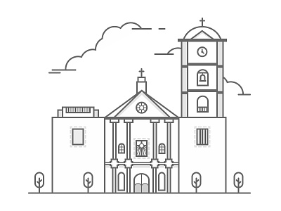 San Agustin Church Illustration