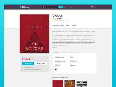 Book Depository - Product View book books clean simple store ui website