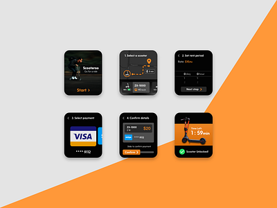 Scooteroo - Scooter Renting App rent ui ux watch