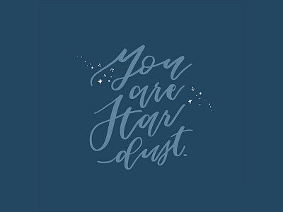 Hand Lettered / You are stardust. brush lettering calligraphy design hand lettering illustration modern calligraphy procreate app procreate art quote stardust stars typography