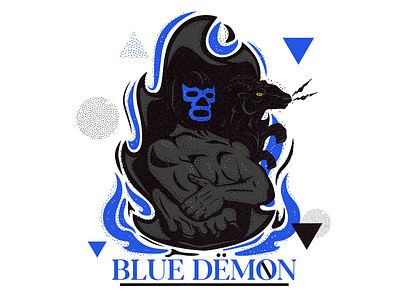 BLUE DEMON design illustration luchalibre mexican mexicano textures vector wrestling