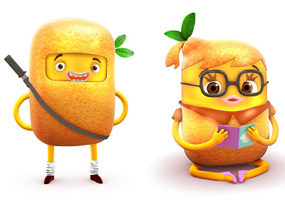 Vfresh Orange 3d cartoon character juice orange