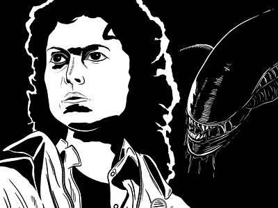 Ellen Ripley | Inktober Day 6 alien drawing inking inktober inktober2018 inktoberday6