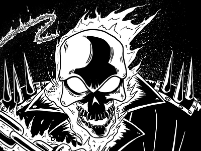 Ghost Rider | Inktober Day 9 art comics ghostrider inking inktober inktober2018 marvel