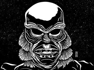 Creature From The Black Lagoon | Inktober Day 11 creature cruel drawing inking inktober inktober2018 inktoberday11 monster