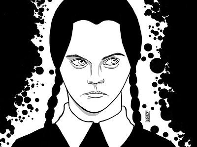 Wednesday Addams | Inktober Day 13 addams family art drawing inking inktober inktober2018 wednesday addams