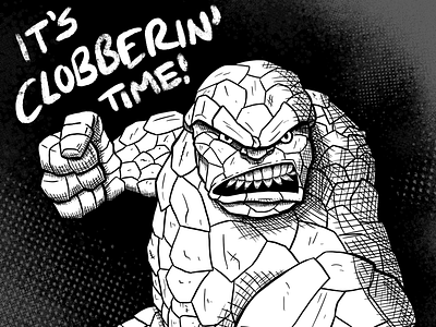 The Thing | Inktober Day 15 comicbookart comicbooks comics drawing inking inktober inktober2018 itsclobberintime marvel the thing