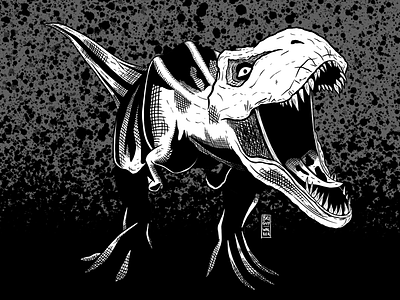 T-Rex | Inktober Day 16 dinosaur drawing inking inktober inktober2018 jurassicpark jurassicworld trex tyrannosaurus rex