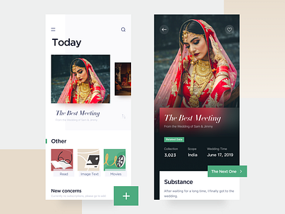 Wedding app app design ui