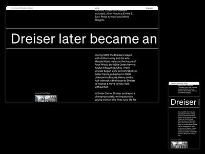 Theodore Dreiser Website | Part 2 composition typography typography poster web design webdesign website website concept website design