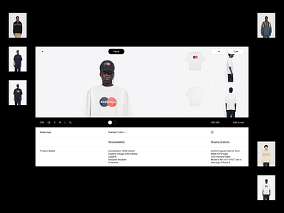 Peure – e-commerce store balenciaga e commerce online store product product card store typography ui ux web design website website design