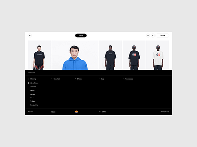 Peure – e-commerce store clothing e commerce filters online store product page shopping ui ux web design website website design