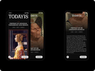 Todayis app app design application art culture ios museum typography