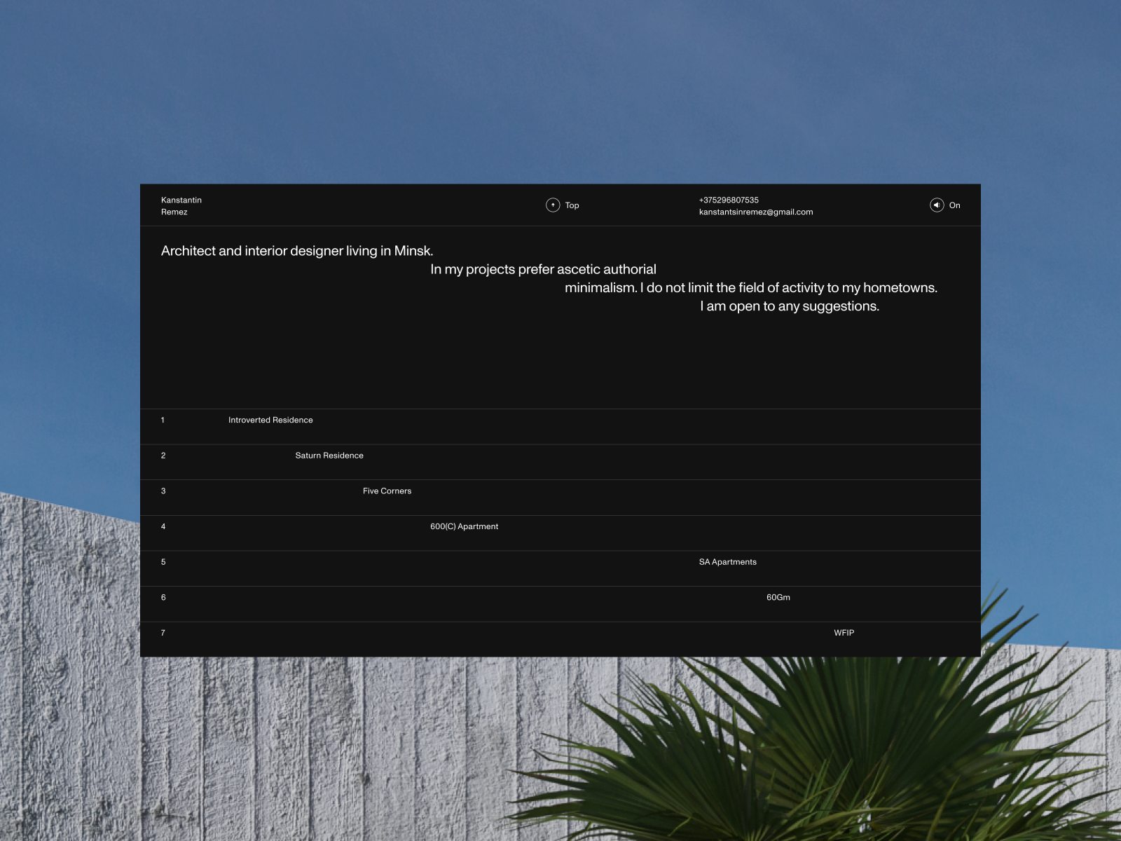 Remez – architect and interior designer website by Denis Valetin on ...