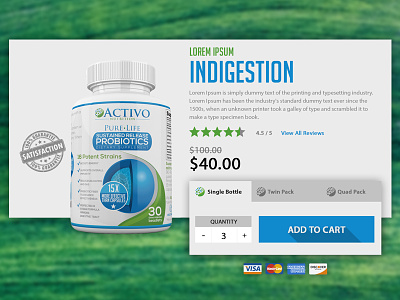 Activo Probiotics design ecommerce hero image landing page mockup probiotics product selling shop suppliments ui webdesign webdevelopment