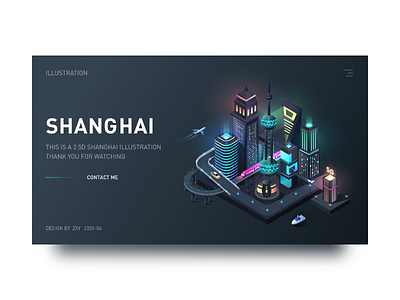 2.5d city for Shanghai illustration