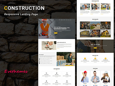 Construction - Responsive HTML Landing Page architecture design campaign construction freelance landing page lead generation responsive web design
