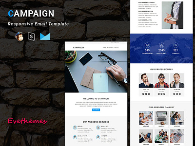 Campaign – Multipurpose Responsive Email Template campaign corporate email template freelance html lead mailchimp marketing newsletter responsive