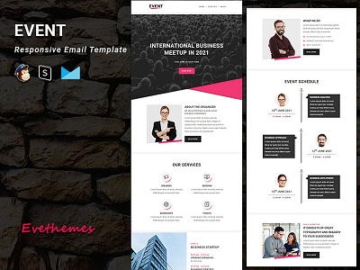 EVENT - Responsive Email Newsletter Template business event campaign coaching conference email template events freelance hire html lead mailchimp marketing meeting room meetup newsletter responsive startup training