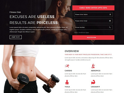 Fitness - Responsive HTML Template bodybuilding cardio fitness club fitness trainer freelance gym health html responsive sport website