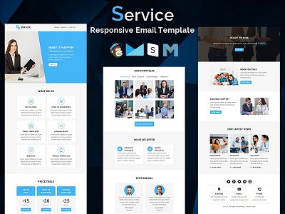 Service - Responsive Email Template business campaign corporate email template freelance hire mailchimp marketing newsletter office responsive