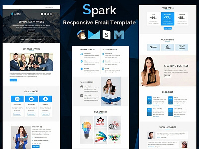 Spark - Responsive Email Template business campaign corporate email template freelance hire lead mailchimp marketing newsletter office responsive