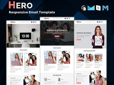 Hero - Responsive Email Template business campaign corporate email template freelance hire lead mailchimp marketing newsletter office responsive