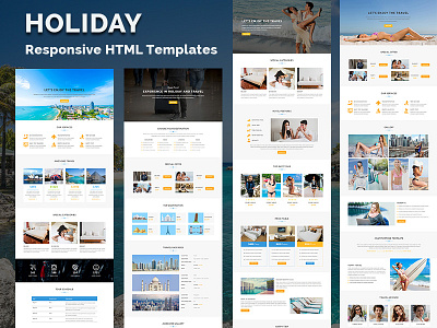 Holiday - Responsive HTML Landing Page accommodation beach cruise holiday honeymoon hotel reservation tour booking tourism travel agency travel guide trip