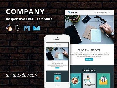 Company - Responsive Email Template business campaign corporate email template freelance hire lead mailchimp marketing newsletter office responsive