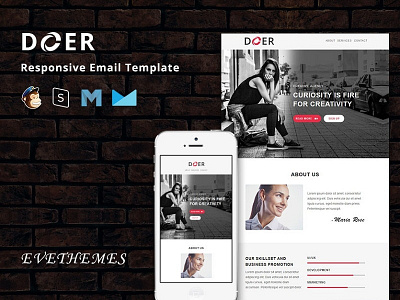 Doer - Responsive Email Template business campaign corporate email template freelance hire lead mailchimp marketing newsletter office responsive