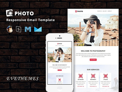 Photo - Responsive Email Template camp campaign email template events freelance mailchimp newsletter photography responsive training