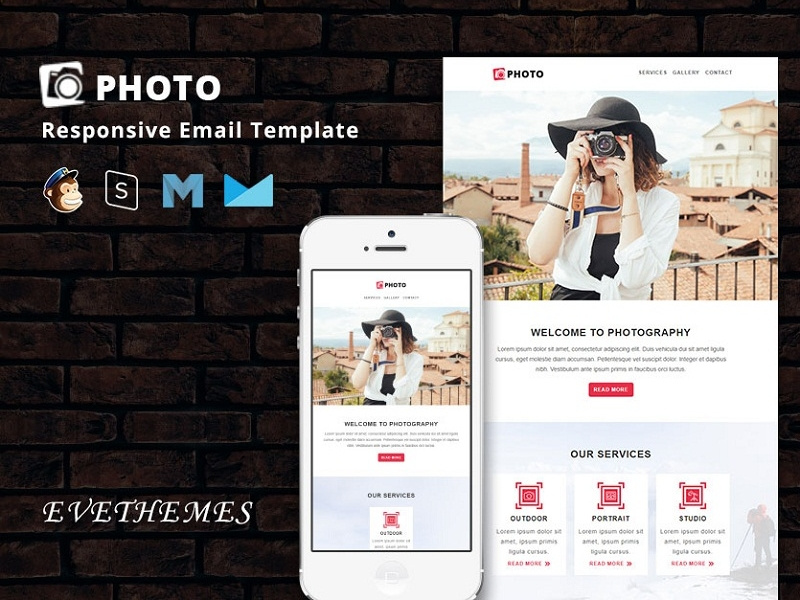 Photo - Responsive Email Template freelance training events camp photography mailchimp campaign responsive newsletter email template