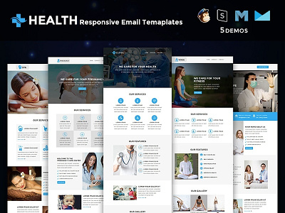 Health - Responsive Email Templates agency dentist freelance health mailchimp marketing medical newsletter pregnancy responsive spa yoga