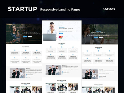 Startup - Multipurpose Responsive HTML Landing Page business corporate events freelance html landing page lead market office one page startup webdesign