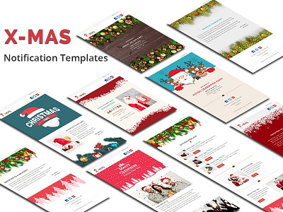 X-MAS - Responsive Newsletter and Notification Template campaign christmas e commerce email template freelance invitation mailchimp marketing notification party responsive xmas