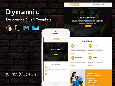 Dynamic - Responsive Email Template agency campaign corporate email template finance freelance lead mailchimp marketing newsletter promotion startup