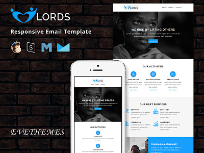 Lords - Responsive Email Template campaign charity community donatin email template event freelance lead mailchimp marketing newsletter ngo