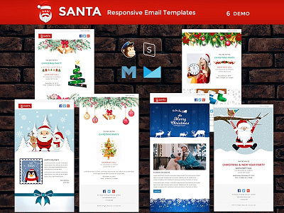 SANTA - Responsive Christmas Notification Templates business campaign christmas corporate email festival freelance invitation lead mailchimp