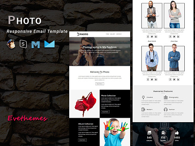 Photo - Responsive Email Template camp campaign email template events freelance mailchimp newsletter photography responsive training