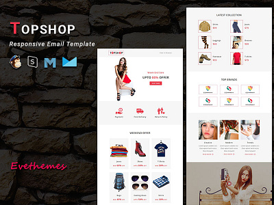 TOPSHOP - Responsive Email Template campaign ecommerce email template fashion freelance gifts mailchimp newsletter responsive sale shop xmas