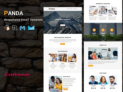 PANDA - Responsive Email Template business campaign corporate email template freelance lead mailchimp marketing newsletter office responsive