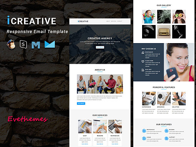 iCreative - Responsive Email Template business campaign corporate email template freelance lead mailchimp marketing newsletter office responsive