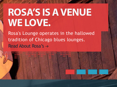 Slideshow Text and Nav blue chicago music navigation red slideshow transparency web website
